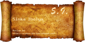 Sinka Ibolya névjegykártya